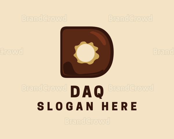 Chocolate Donut Letter D Logo