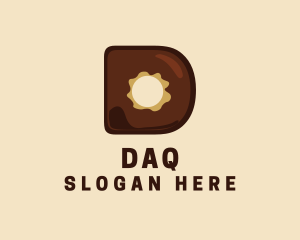 Chocolate Donut Letter D Logo