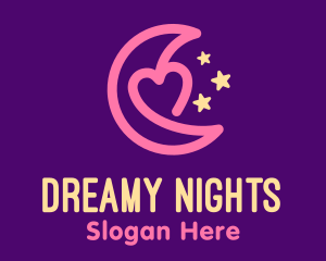 Sleepwear - Pink Heart Night logo design