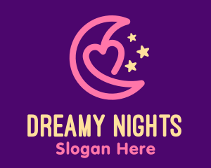 Pink Heart Night logo design