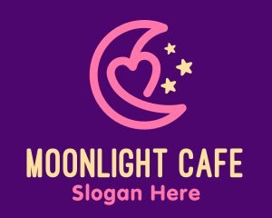 Night - Pink Heart Night logo design