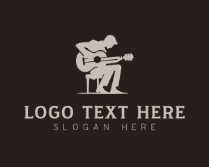 Country Music Guitar Instrument Logo