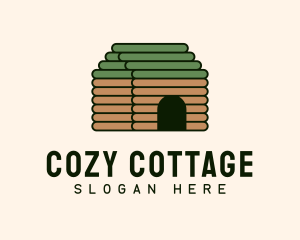 Cottage - Stick Cottage House logo design