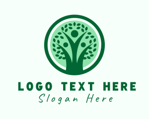 Meditation - Forest Human Tree logo design