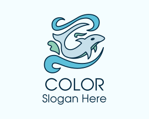 Ocean Dolphin Swim Logo