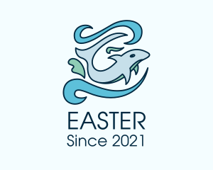Sea - Ocean Dolphin Swim logo design