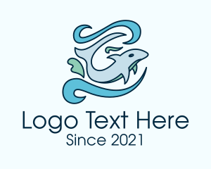 Ocean Dolphin Swim Logo