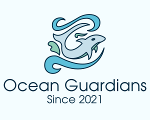 Ocean Dolphin Swim logo design