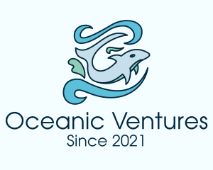 Ocean Dolphin Swim logo design