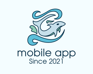 Underwater - Ocean Dolphin Swim logo design