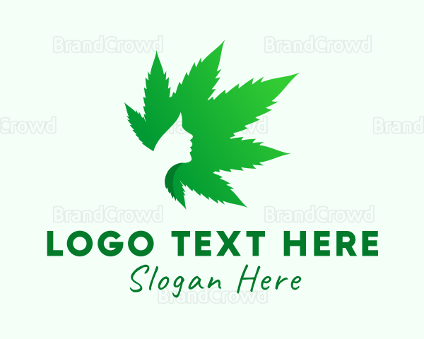 Marijuana Leaf Woman Logo