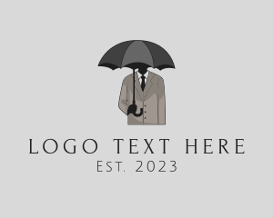 Raincoat - Mysterious Umbrella Man logo design