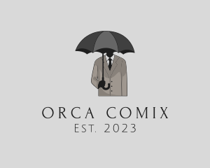 Person - Mysterious Umbrella Man logo design