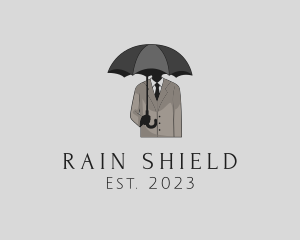 Raincoat - Mysterious Umbrella Man logo design