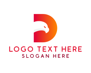 Alphabet - Modern Fierce Eagle Letter D logo design