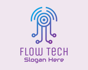 Futuristic Jellyfish Tech logo design