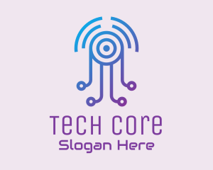 Futuristic Jellyfish Tech logo design