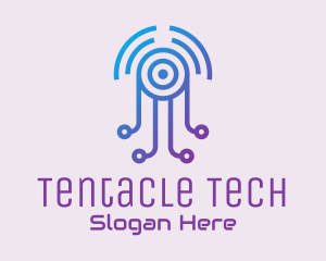 Futuristic Jellyfish Tech logo design