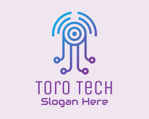 Futuristic Jellyfish Tech logo design