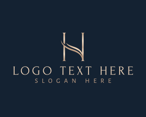 Swoosh - Elegant Wave Letter H logo design