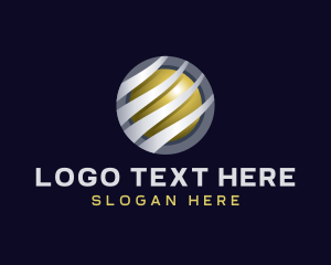 3d - 3D Globe Sphere logo design