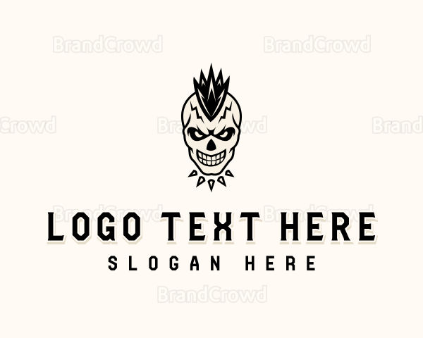 Skull Mohawk Rockstar Logo