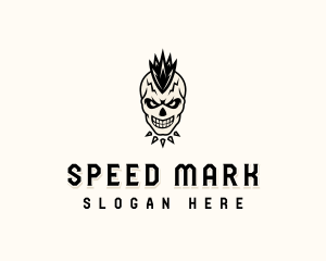 Skull Mohawk Rockstar Logo