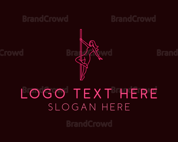 Neon Pole Dancer Logo