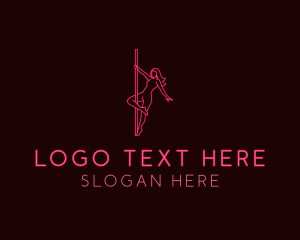 Neon Pole Dancer Logo