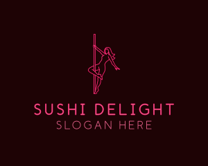 Neon Pole Dancer logo design