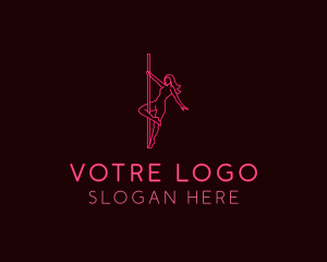 Woman - Neon Pole Dancer logo design