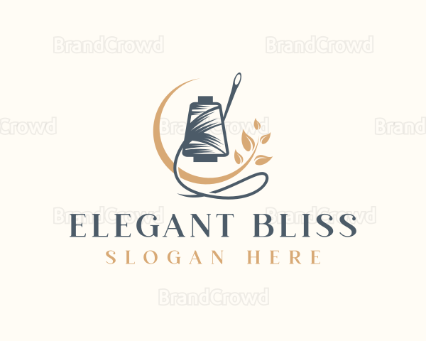 Sewing Thread Needle Plant Logo