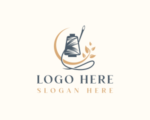 Sewing Thread Needle Plant Logo