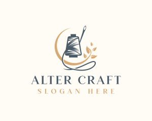 Sewing Thread Needle Plant logo design