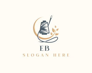 Natural - Sewing Thread Needle Plant logo design