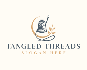 Sewing Thread Needle Plant logo design