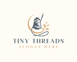 Sewing Thread Needle Plant logo design