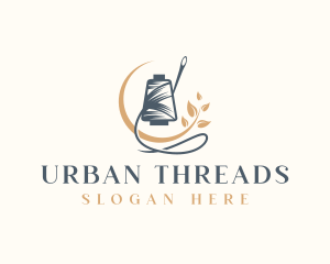 Sewing Thread Needle Plant logo design