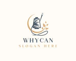 Leaf - Sewing Thread Needle Plant logo design