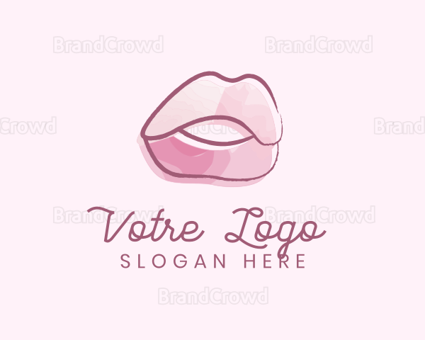 Watercolor Glossy Lips Logo