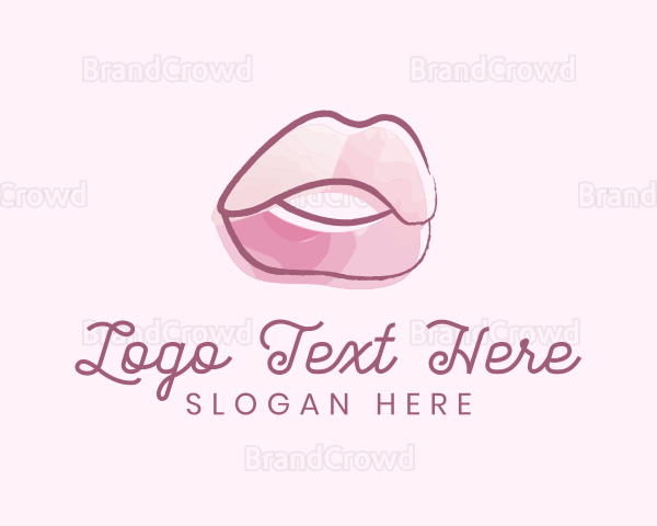 Watercolor Glossy Lips Logo