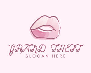 Sexy - Watercolor Glossy Lips logo design