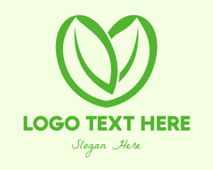Green Man - Green Eco Leaf Heart logo design