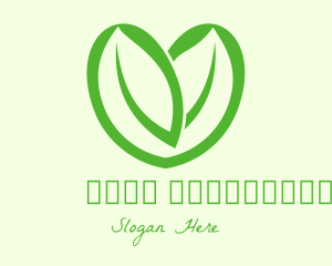 Green Eye - Green Eco Leaf Heart logo design