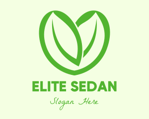 Heart - Green Eco Leaf Heart logo design