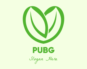 Herbal - Green Eco Leaf Heart logo design