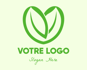 Green Heart - Green Eco Leaf Heart logo design