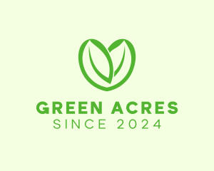Agricultural - Green Eco Leaf Heart logo design