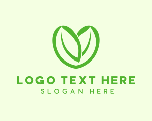 Heart - Green Eco Leaf Heart logo design