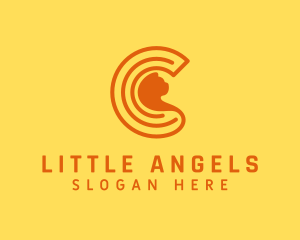 Restaurant - Orange Cat Letter C logo design
